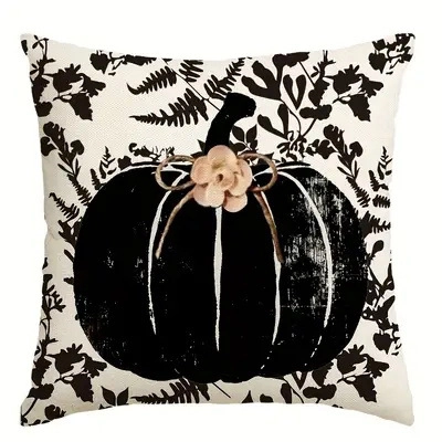 Nordic Linen Fall Throw Pillow Cover Pumpkin Hello Fall Letter Print Decorative Cushion Case For Thanksgiving Home Sofa