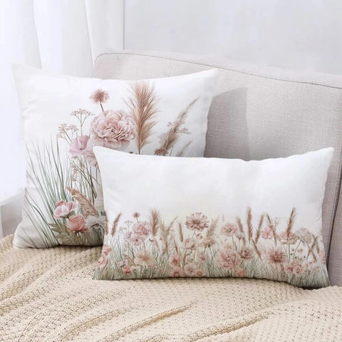 Moderne Minimalistische Kissenhülle Floral Superweicher Kurzplüsch Digitaldruck Botanischer Kissenbezug Für Wohnzimmer