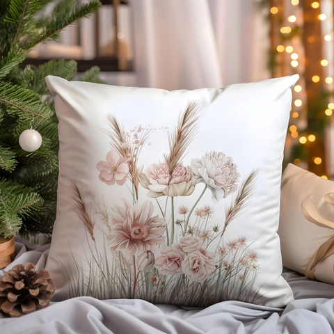 Moderne Minimalistische Kissenhülle Floral Superweicher Kurzplüsch Digitaldruck Botanischer Kissenbezug Für Wohnzimmer