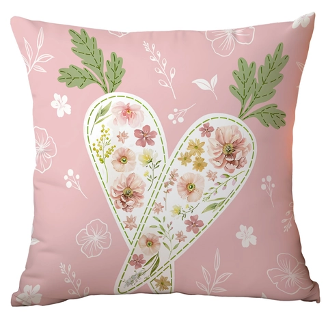 Ostern Hase Kissenbezug Rosa Blumen Kissenhülle Für Sofa Wohnzimmer Deko Digital Bedruckt Kurzplüsch Wohnkultur
