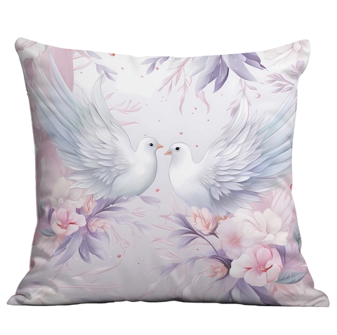 3D Visual Effect Floral Bird Pattern Decorative Pillowcase Short Plush Square Throw Cushion Cover For Sofa Living Room Decor