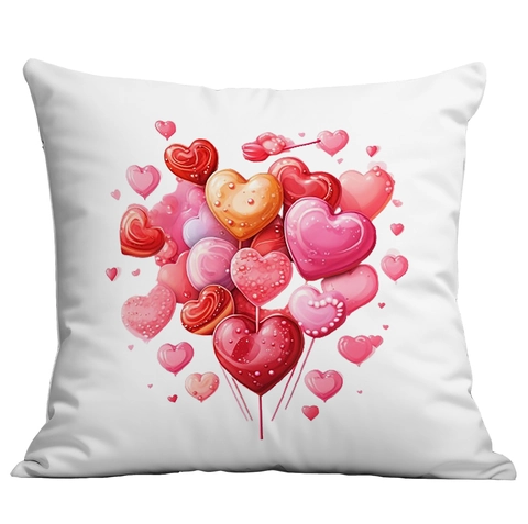 Dekorativer Valentinstag Kissenbezug Aquarell Herz Ballon Pinker Truck Blumenladen Kurzplüsch Kissenhülle Für Sofa Wohnzimmer Deko