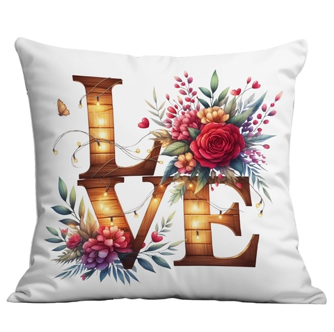Valentinstag Dekorativer Kissenbezug Herz Rose Zwerg Buchstabendruck Quadratisch Romantisch Floral Home Decor Kissenhülle