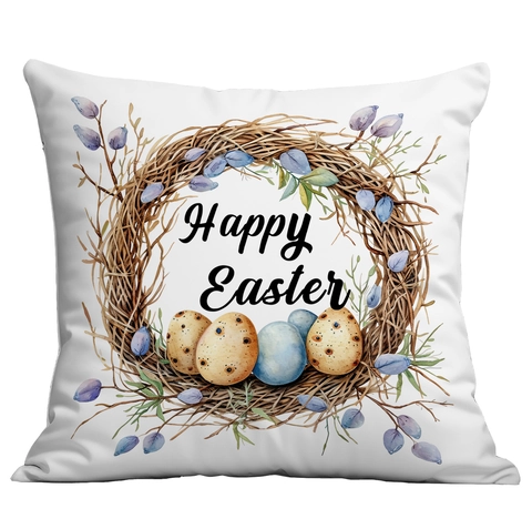 Osterhase Eier Aquarell Blume Dekorativer Kissenbezug Weiches Polyester Kurzer Plüsch Für Wohnzimmer Schlafzimmer
