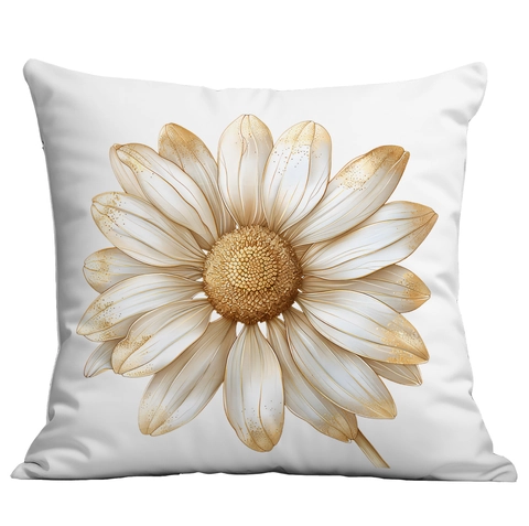 Funda de Almohada Moderna Minimalista Blanco Oro Estampado Floral Poliéster Funda de Cojín Decorativa Para Sofá Sala de Estar
