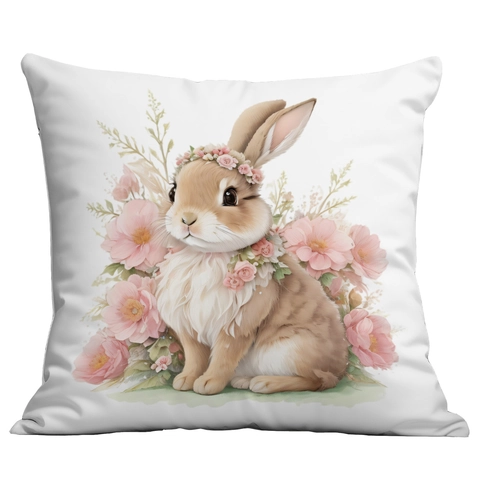 Paashaas Print Kussensloop Zacht Pluche Roze Bloem Decoratieve Kussenhoes Voor Bank Woonkamer Huis Decoratie Sloop