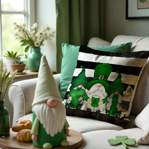 St Patrick Day Kussenslopen Linnen Kussenhoes Gelukkige Groene Kabouter Klaver Truck Bedrukt Iers Festival Boerderij Thuis Bank Decor