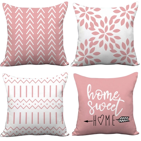 Nordic Modern Minimalist Plush Pillow Case Soft Macaron Color Alphabet Flower Printed Throw Pillow Cover Decorative Cushion Case For Sofa Home Living Room