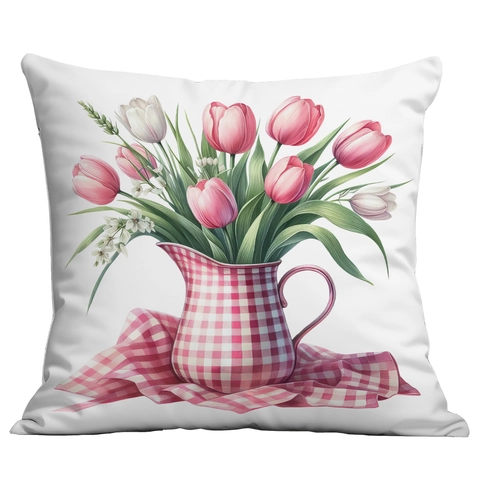 Vintage Bauernhaus Frühling Pink Floral Schmetterling Gingham Druck Kissenbezug Kurzplüsch Deko Kissenhülle Sofa Wohnzimmer Home Decor