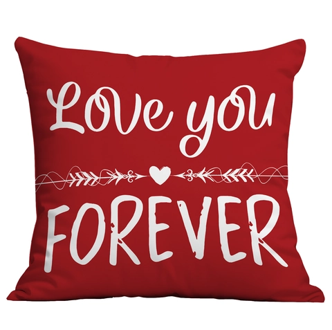 Funda de Almohada de Felpa Corta de San Valentín Gnomo Corazón Letra Impresión Funda de Cojín para Sofá Decoración