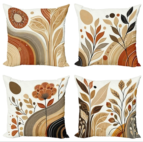 Bohemian Abstract Linen Cushion Cover Modern Minimalist Decorative Pillow Case For Sofa Living Room Earthy Tone Art