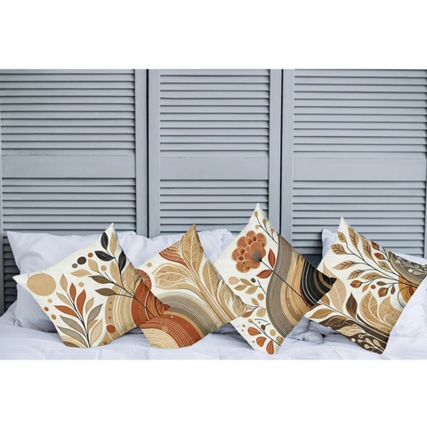 Bohemian Abstract Linen Cushion Cover Modern Minimalist Decorative Pillow Case For Sofa Living Room Earthy Tone Art