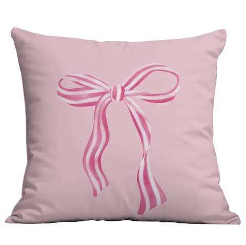 Pink Bowknot Watercolor Cushion Cover Soft Short Plush Decorative Pillowcase For Living Room Bedroom Sofa Home Decor