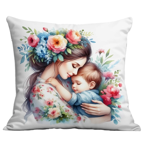 Mother's Day Floral Watercolor Throw Pillowcase Polyester Decorative Cushion Cover Square Sofa Home Decoration Gift For Mom