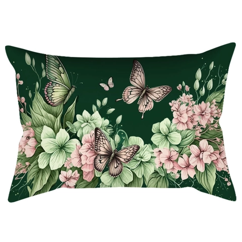 Vintage Chinesischer Stil Aquarell Blumen Kissenbezug Dekorativer Kurzplüsch Gold Blumen Sofakissenbezug Haus Dekoration