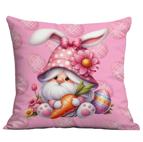 Easter Gnome Printed Short Plush Cushion Cover Cute Rabbit Egg Pattern Decorative Pillowcase For Sofa Living Room Home Decor