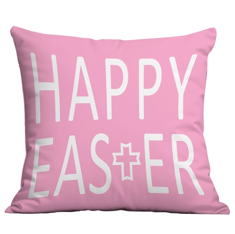 Federe per Cuscino in Velluto Pelle di Pesca Coniglietto di Pasqua Rosa Bianco Stampa Digitale Coniglio Uova Decorazione Divano