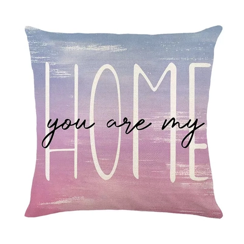 Linen Frühling Blume Schmetterling Kissenbezug Home Bless Bloom Buchstabe Zitat Dekorativer Quadratischer Kissenbezug Modern