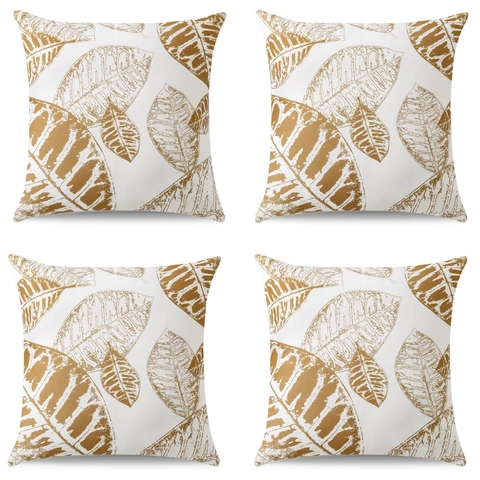 Dubbelzijdig Perzikhuid Kussenhoes Modern Plantenblad Patroon Sierkussenhoes Voor Woonkamer Bank Home Decor