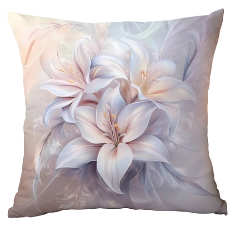 Vintage Dreamy Watercolor Floral Pillowcase Polyester Decorative Throw Pillow Cover For Living Room Sofa Home Decor Elegant Flower Pattern