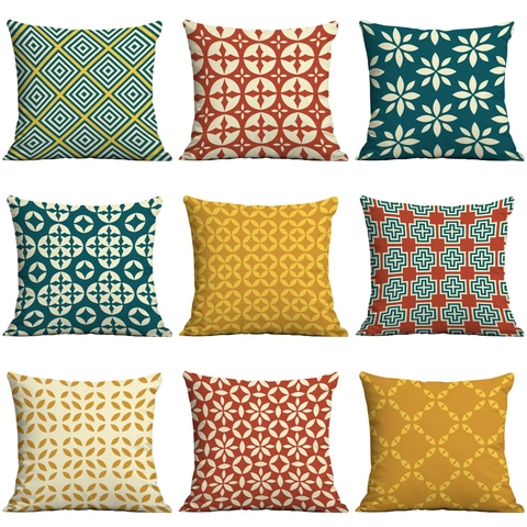 Nordischer Stil Geometrisch Abstraktes Muster Polyester Kissenbezug Quadratischer Sofa Kissenhülle Für Wohnzimmer Home Dekorative Kissenbezug