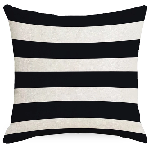 Fodera per Cuscino in Lino con Strisce Geometriche Moderne Copricuscino Quadrato Nordico Decorativo per Divano Soggiorno Casa