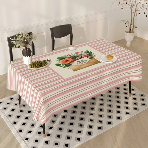 Muttertag Rechteckige Tischdecke Blumen Buchstaben Druck Polyester Tischbezug Für Heim Esszimmer Party Deko