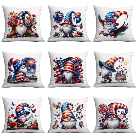 Patriottische Kabouter Kussenslopen Amerikaanse Onafhankelijkheidsdag 4 Juli Decoratieve Kussenhoes Voor Sofa Thuis Decoratie