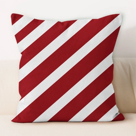 Funda de Almohada Geométrica Roja Blanca Moderna Minimalista Funda de Cojín Decorativa Para Sofá Sala de Estar Dormitorio Sin Núcleo