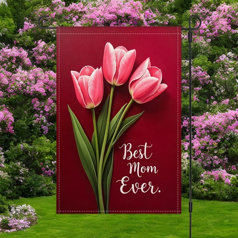 Muttertag Gartenflagge Best Mom Ever Doppelseitig Floral Outdoor Dekorative Hofflagge Für Haus Garten Porch Balkon Deko