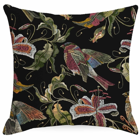 Vintage Bloemmotief Linnen Sierkussenhoes Vierkante Decoratieve Kussenhoes Voor Thuis Sofa Woonkamer Artistiek Vogel Paard Print