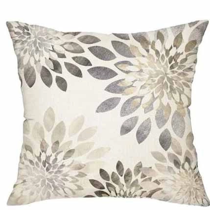 Fodera per Cuscino in Lino con Piante Geometriche Vintage Stile Nordico Quadrato per Divano Soggiorno Arredamento Casa