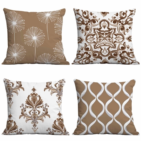Nordic Geometric Cushion Covers Soft Short Plush Decorative Pillowcases For Sofa Living Room Damask Dandelion Pattern Square Throw Pillow Case