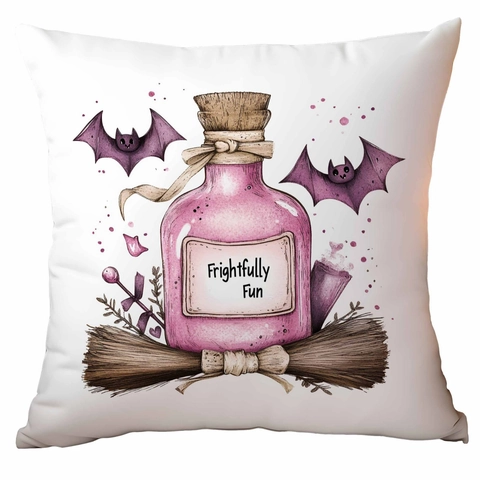 Rosa Halloween Kissenbezug Weich Polyester Quadratisch Kissenhülle Mit Geist Kürbis Fledermaus Muster Für Home Deko