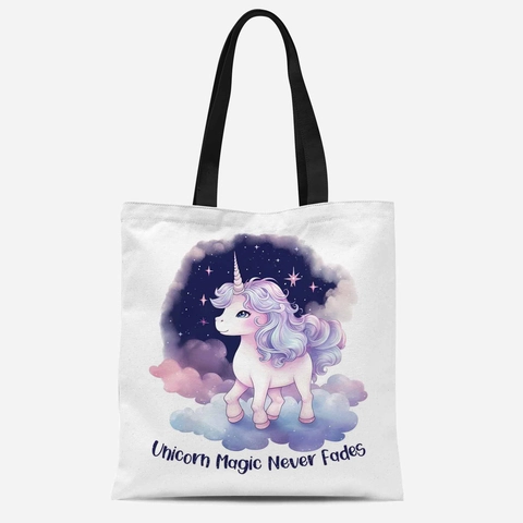 Aquarell Einhorn Bedruckte Tragetasche Aus Segeltuch Für Damen Ästhetische Wiederverwendbare Einkaufstasche Pendeltasche