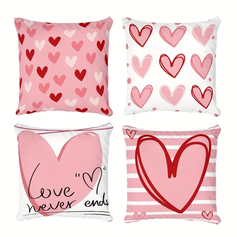 Federa per Cuscino a Forma di Cuore in Peluche Corto per San Valentino Morbido Copricuscino Quadrato per Divano Camera da Letto Decorazione