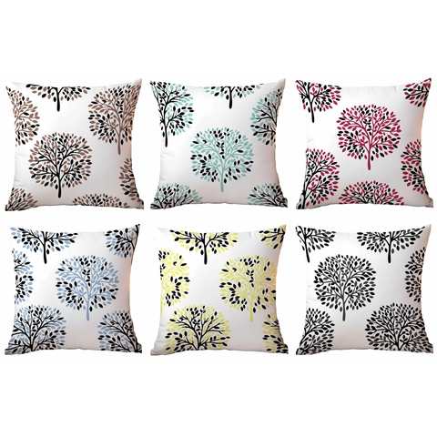 Funda de Almohada con Estampado de Árbol Abstracto Geométrico Moderno Nórdico de Poliéster para Sofá Sala de Estar Decoración