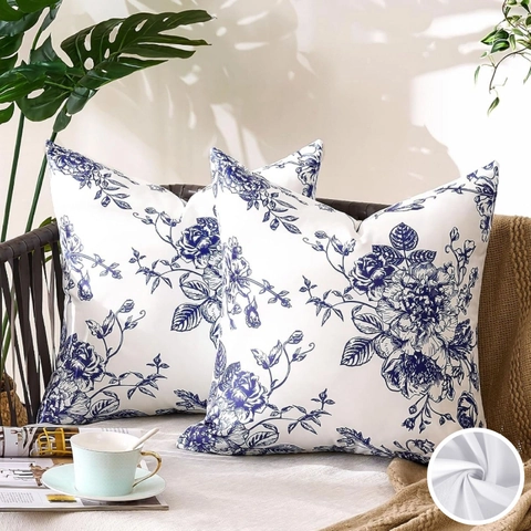 Vintage Bloemenprint Polyester Kussensloop Vierkante Decoratieve Sierkussenhoes Voor Bank Huis Woonkamer Esthetisch Decor