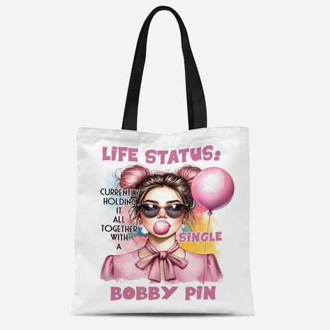 Humorous Women Quote Canvas Tote Bag Polyester Cotton Printed Handbag Daily Casual Shopping Shoulder Bag No Zipper