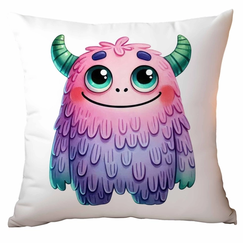Funda de Almohada de Pequeño Monstruo de Dibujos Animados Lindo Funda de Cojín Decorativa de Peluche Corto Suave Para Sofá Dormitorio Hogar