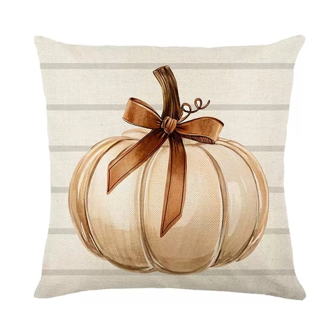 Autumn Fall Pumpkin Decorative Pillow Covers Thanksgiving Harvest Cushion Case Buffalo Plaid Bow Sunflower Polyester Pillowcase