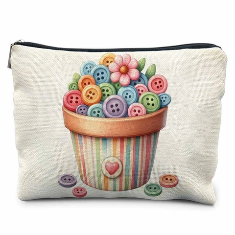 Borsa per Trucco in Lino Fine ad Alta Densità Nordica Cucito Gomitolo di Lana Stampato Borsa per Viaggio Cosmetici Donna Regalo