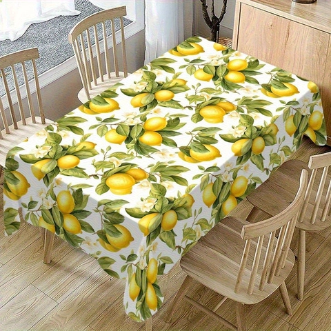 Minimalist Rectangular Tablecloth Polyester Blend Dustproof Washable Cover For Home Dining Kitchen Picnic Floral Geometric