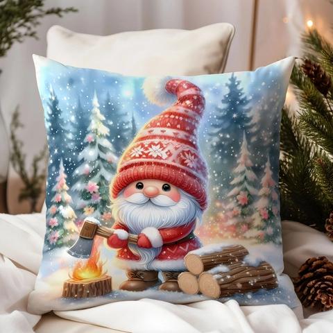 Weihnachtswichtel Kissenbezug Polyester Kurzplüsch Dekorativ Wurfkissenbezug Winter Nordischer Stil Wohnkultur Weihnachtsgeschenk