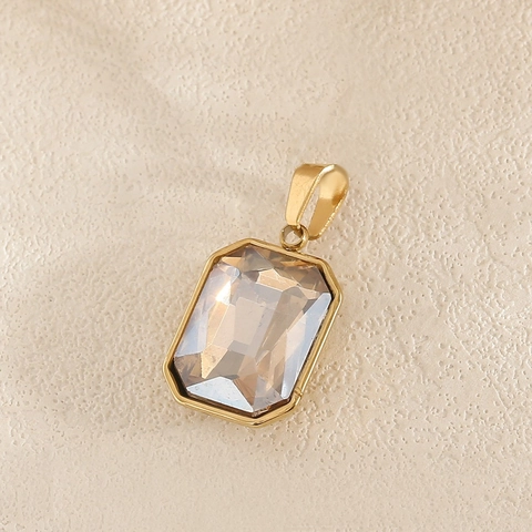 Roestvrij Staal Verguld Goud Vierkant Traan Strass Hanger Zonder Ketting Voor DIY Sieraden Maken Ketting Armband Onderdelen