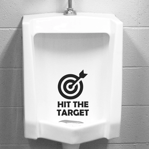 Adesivo per Gabinetto in PVC Creativo Decalcomania per Orinatoio con Bersaglio Hit The Target Lettering per Decorazione Bagno Casa