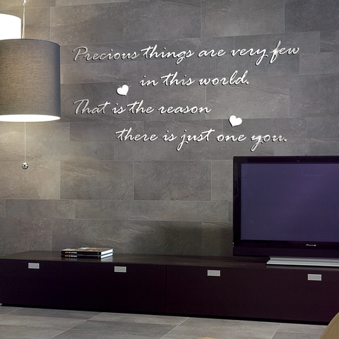 Adhesivo de Pared Espejo 3D Acrílico Cita en Inglés Frase Literaria Autoadhesivo Decoración Para Sala de Estar Dormitorio Oficina