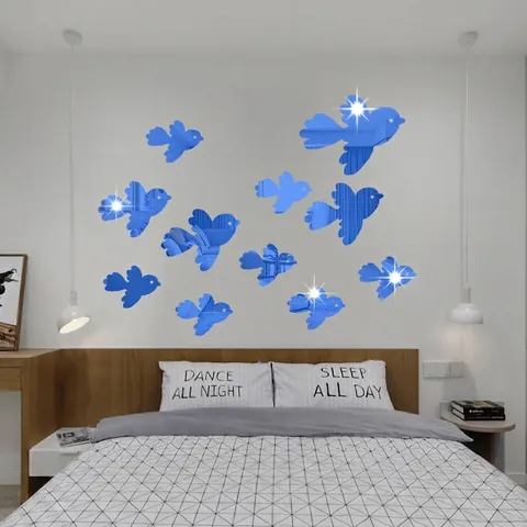 3D Specchio Acrilico Uccelli Volanti Adesivi Murali Decorazione Casa Moderna DIY Decalcomanie Arte per Soggiorno Camera da Letto