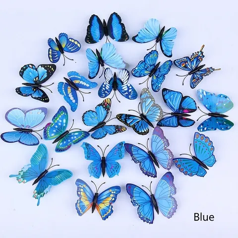 Adesivi Murali Farfalla 3D Simulazione PVC Magnete Adesivo Frigorifero Impermeabile Casa Giardino Arte Murale Decorazioni