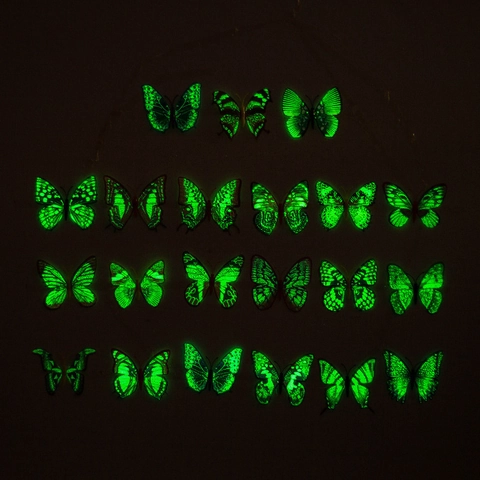 3D Leuchtende Schmetterling Wandtattoo Fluoreszierende Schmetterling Aufkleber Für Kinderzimmer Schlafzimmer Dekoration DIY Kunst